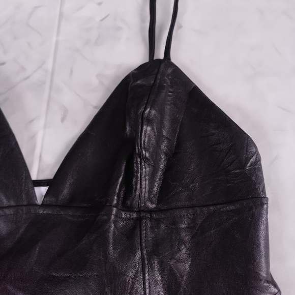 LEiTH Black Spaghetti Strap Dress Faux Leather - Picture 5 of 7